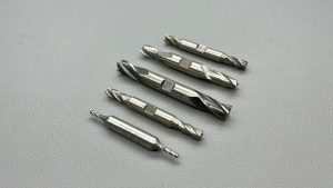 Double End Mills Five In The Set 1/8' - 9/32" - 5/16" - 13/32" and 1/2" HSS In Good Condition