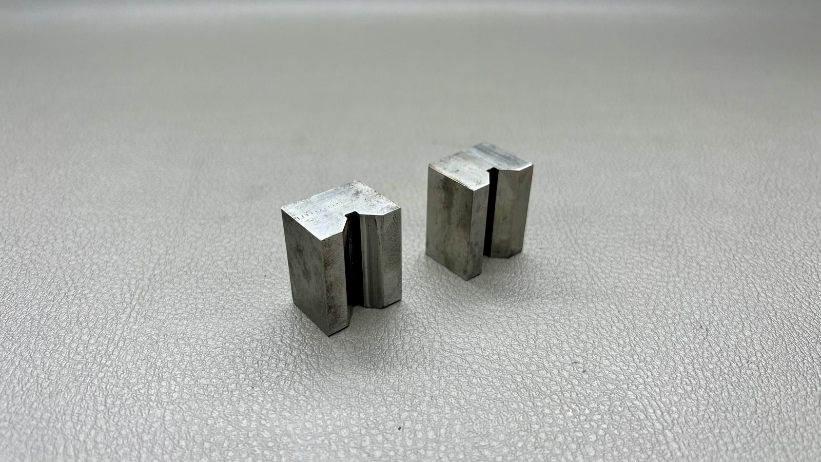 Two Unmarked V Blocks Measuring 1" X 3/4" In Good Condition