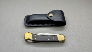 Buck USA No 110 Plus Folding Pocket Knife & Sheath 220mm Long Opened 147mm Long Folded In Sheath In Top Condition
